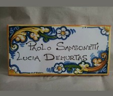 TARGA RETTANGOLARE PER VILLE