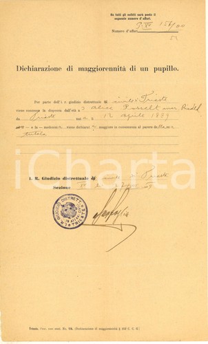 1909 trieste dichiarazione - trieste,