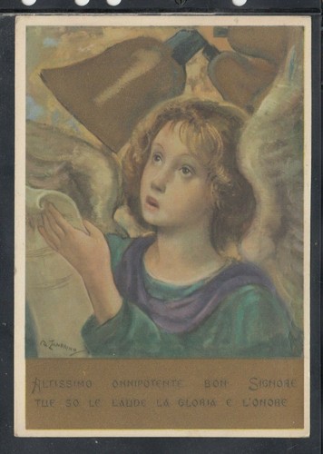 Cartolina angelo con - angelo, campane