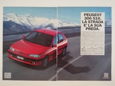 Clipping Pubblicità Advertising 1994 PEUGEOT 306 S16 La Strada è la Sua Preda