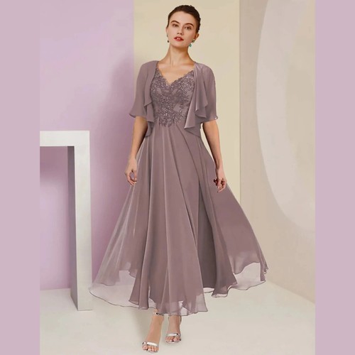 Elegante abito corto scollo - , a