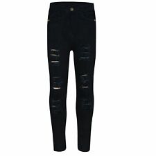 Jeans Skinny Neri Per Ragazze In Denim Strappati Moda Pantaloni Jeggings