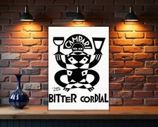 Vintage Campari Bitter Cordial Raro Depero Metallo Pesante Sİgn (60x40 cm)