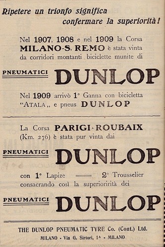 Pubblicita 1909 gomme dunlop - 1909,