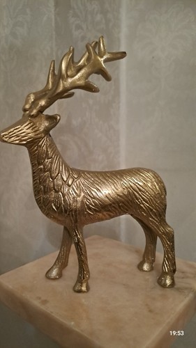 Scultura ottone francese cervo - scultura,