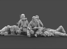 Soldatini esercito tedesco a riposo scala 1/35 seconda guerra mondiale kit modellino 5 figure stampato in resina