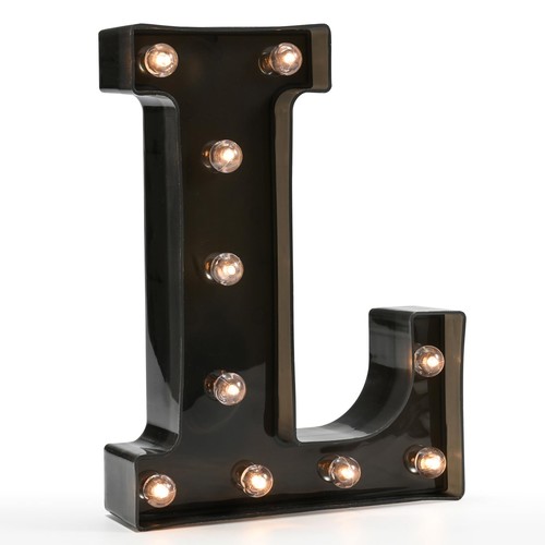 Light black alphabet - light, up