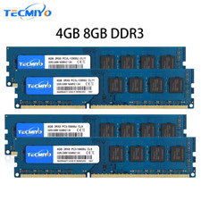 Memoria RAM desktop DDR3 da 4 GB/8 GB, 1600/1333 MHz, non ECC, DIMM - Blu