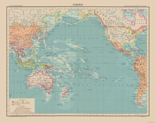 Mappa storica oceania - storica,