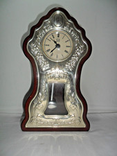 Orologio grande da tavolo a pendolo argento cristallo e radica