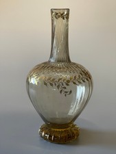 Rara bottiglia in vetro artistico dorato EMILE GALLE. 1885 circa