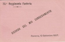 A3638) RAVENNA 1907, 70 REGGIMENTO FANTERIA BRIGATA ANCONA, RICORDO DEL CONGEDO