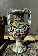 GIOVANNI LAPUCCI - ANTICO E RARO VASO IN CERAMICA TRAFORATA ANNI '20