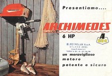 ARCHIMEDES MOTORE FUORIBORDO 6 HP PUBBLICITà 1960