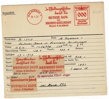 M Gladbach 1937 Deutsche Bank