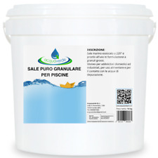 SALE GRANULARE MARINO PURO 99,9% per IGIENE ACQUA di PISCINA e ELETTROLISI 14 Kg