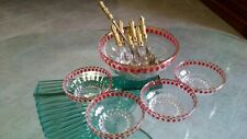Servizio macedonia vetro cucchiaini mestolo vintage coppa coppette set 