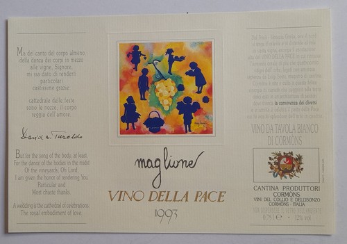 Etichetta vino della pace 1993 - etichetta,