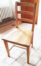 SEDIA  IN LEGNO NATURALE  CON SEDUTA  LEGNO  MANIFATTURA ARTIGIANALE