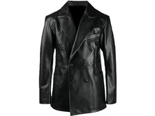 Blazer uomo in pelle nera