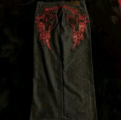 Jeans uomo larghi ricamati