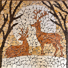 Rosone cervi mosaico di - rosone,