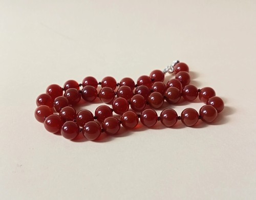 Collana agata rossa perle - collana,