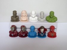 10 Personaggi Supereroi vari di fumetti di gomma per matita con timbro. Marvel