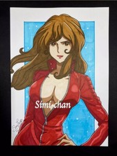 DISEGNO PERSONAGGIO ANIME E MANGA " Fujiko Mine ( Lupin ) Foglio A4