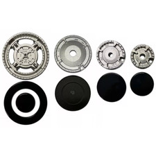 Kit bruciatori + spartifiamma lucidi 4 fuochi per cucina a gas Hotpoint Ariston