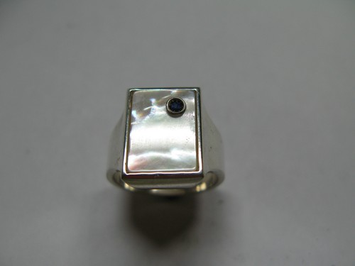 Anello uomo madreperla con - anello,