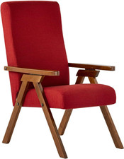 Poltrona Legno FIAMMETTA  SRL Relax Reclinabile Tessuto Bordeaux Sfoderabile