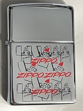 ZIPPO 1996 ZIPPO LOGHI E ACCENDINI CROMO LUCIDO ACCENDINO NON ACCESO IN SCATOLA d270