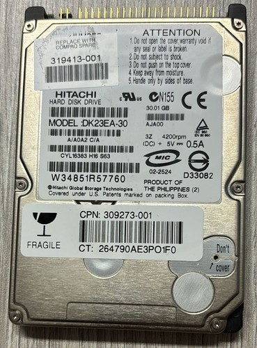 Hard disk hitachi 30gb - hitachi, pata