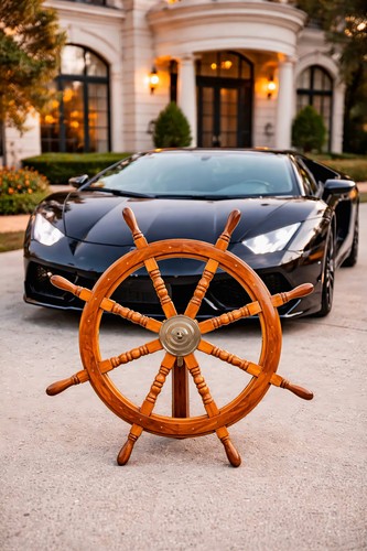 Volante grande barca legno - volante, 36"