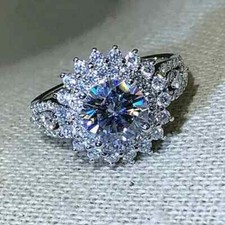 Real Moissanite 3Ct Round Cut