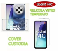 COVER CUSTODIA PELLICOLA VETRO TEMPERATO PER XIAOMI  REDMI 14C