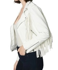 Giacca donna bianca in pelle