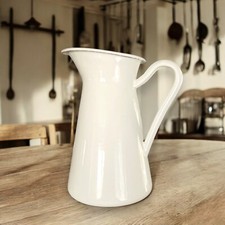 Brocca vaso smaltato bianco