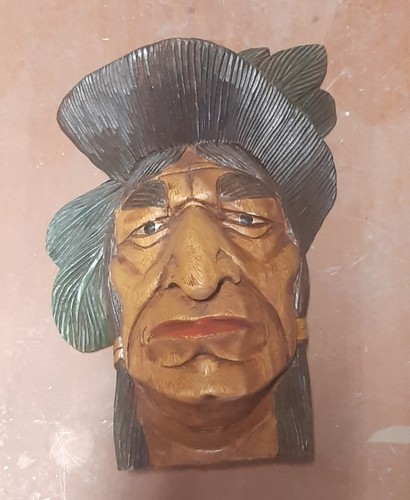 Scultura legno testa di - legno,