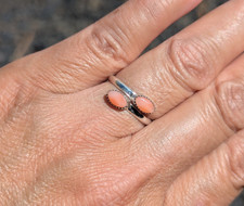 Anello Navajo 2 pietre corallo