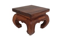 Piccolo tavolino vintage legno intagliato basso oppio piedistallo stile japandi