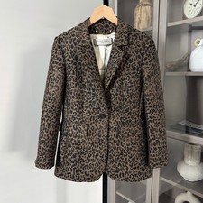 Giacca monopetto Golden Goose leopardata jacquard lana marrone nero blazer 40