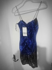 Mini Abito Zara Paillettes Blu