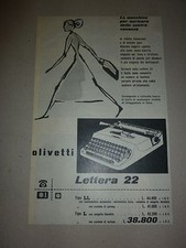 * ADVERTISING PUBBLICITA' OLIVETTI LETTERA 22 scrivere è facile - 1952