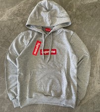 Felpa supreme box logo - logo, grigia