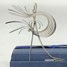 SPILLA SPILLONE PERIODO BRUTALISTA '60/'70 IN ARGENTO 800 A ELEMENTI MOBILI