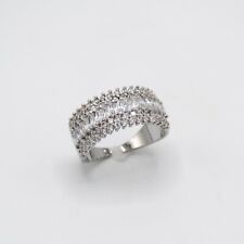 Anello a fascia "Venere Gioielli" in rame bianco con zirconi 01-Vx.38