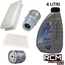 Kit Tagliando Filtri, 4 Litri Olio Q8 5w30, Toyota Yaris 1.4cc D Diesel A