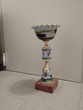 Coppa ceramica di Faenza originale con stampa tipica tradizionale del garofano